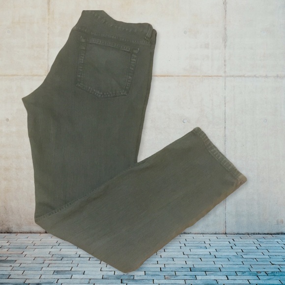 Flag And Anthem Oakland Slim Dark Gray/Green Denim Jeans Size 35x32 - Picture 2 of 3